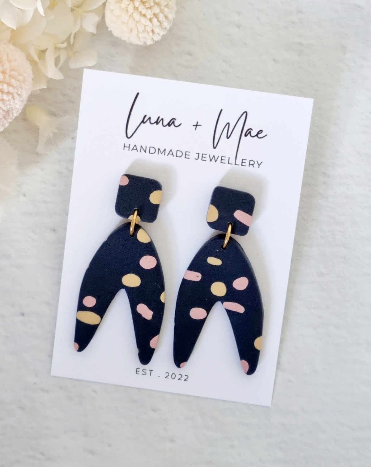 Timeless Navy Spotty Dangle - Luna + Mae