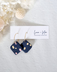 Timeless Navy Spot Hoop - Luna + Mae