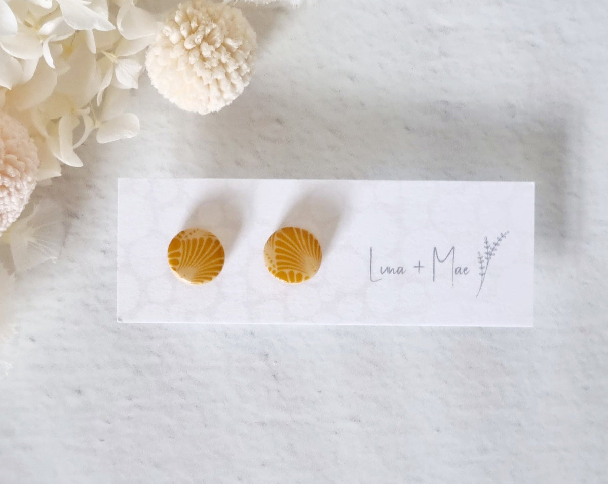 Timeless Dark Mustard Tiny Stud - Luna + Mae