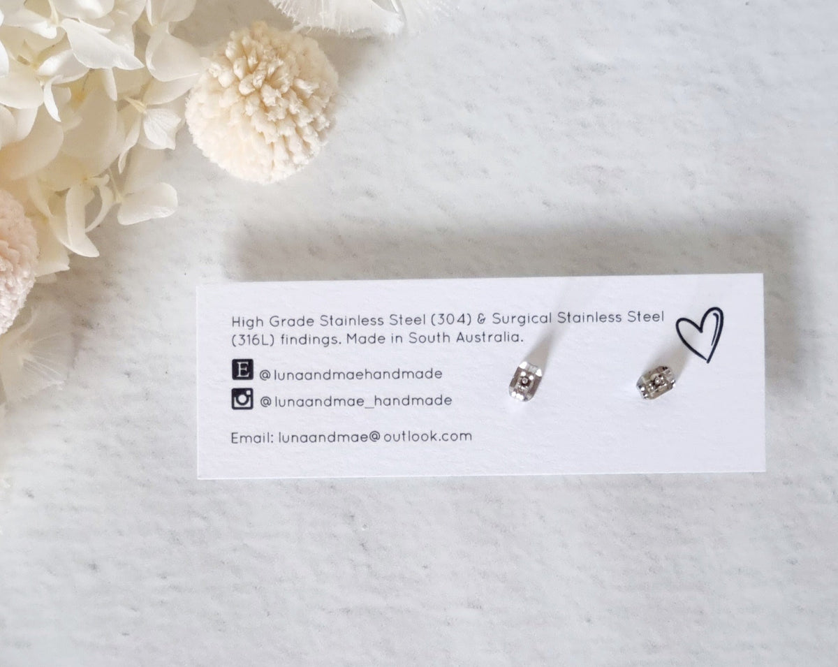 Fabric Mustard Dot Stud - Luna + Mae