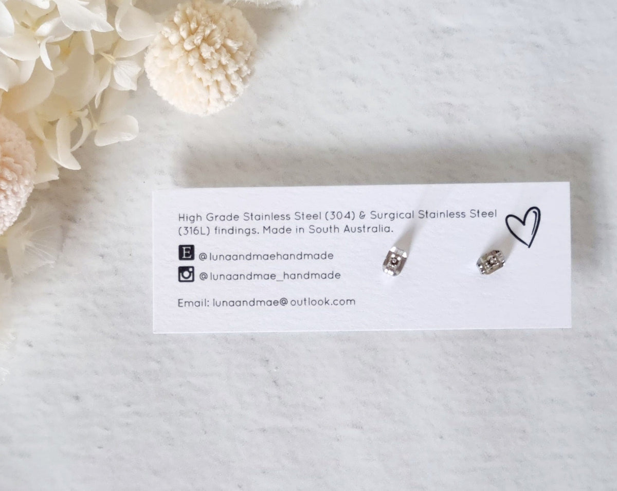 Timeless Dark Mustard Square Stud - Luna + Mae