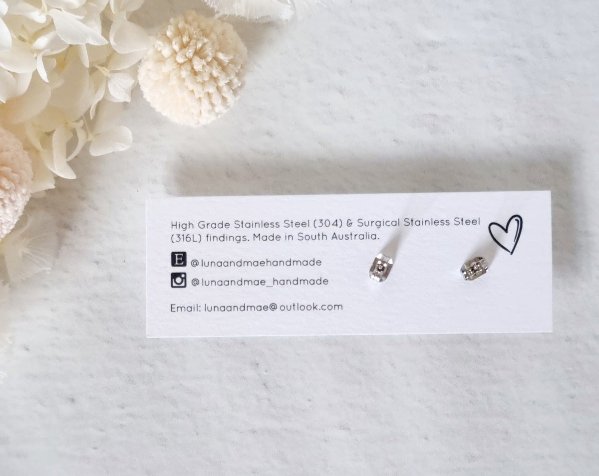 Fabric Heart Stud - Luna + Mae