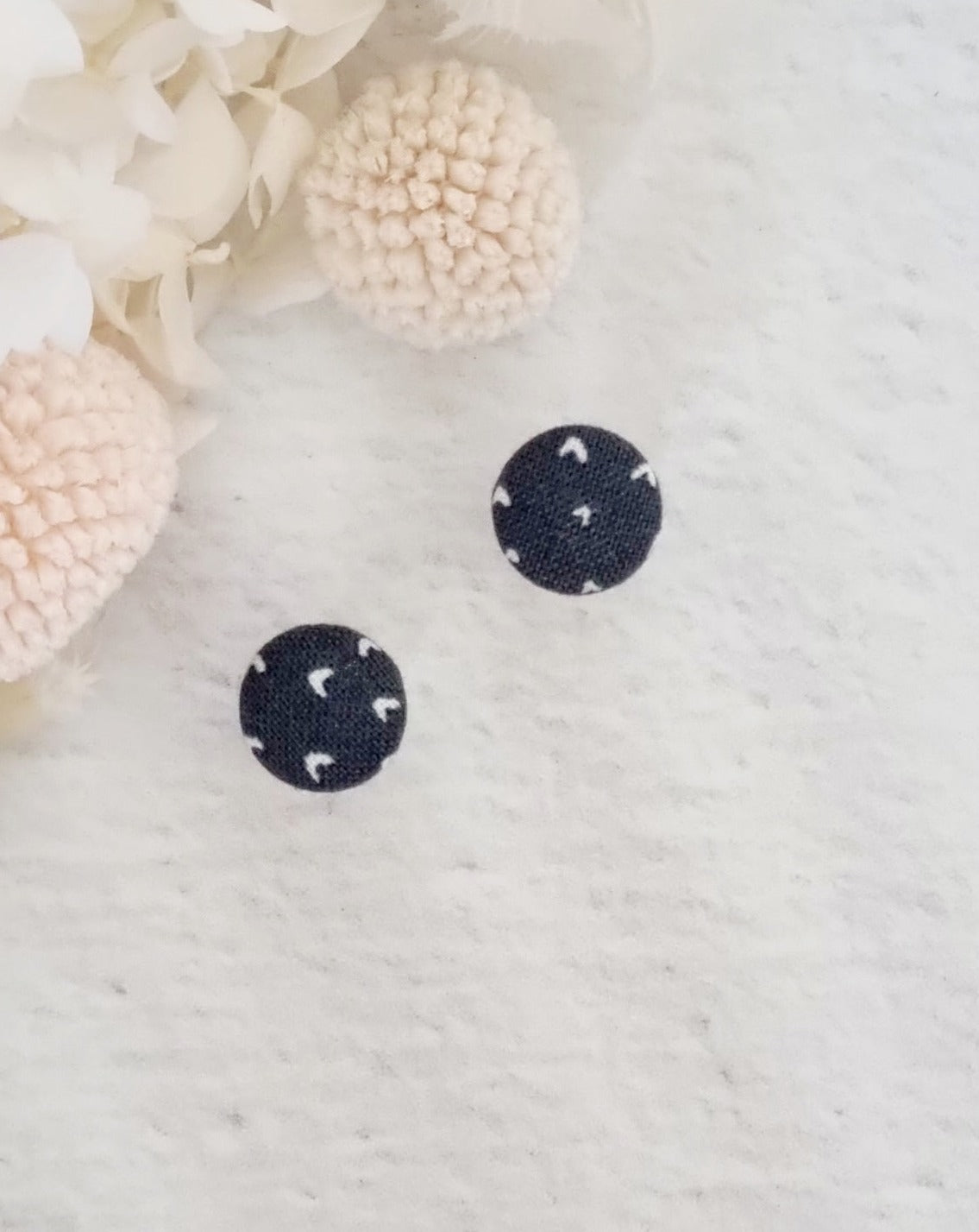 Fabric Heart Stud - Luna + Mae