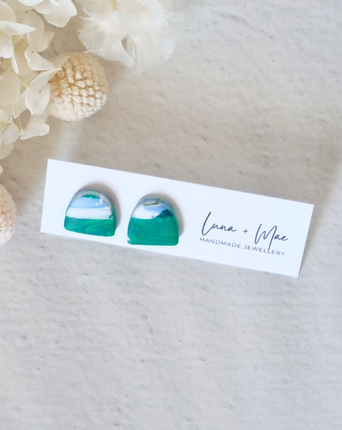 Saxe Oblong Stud Earrings