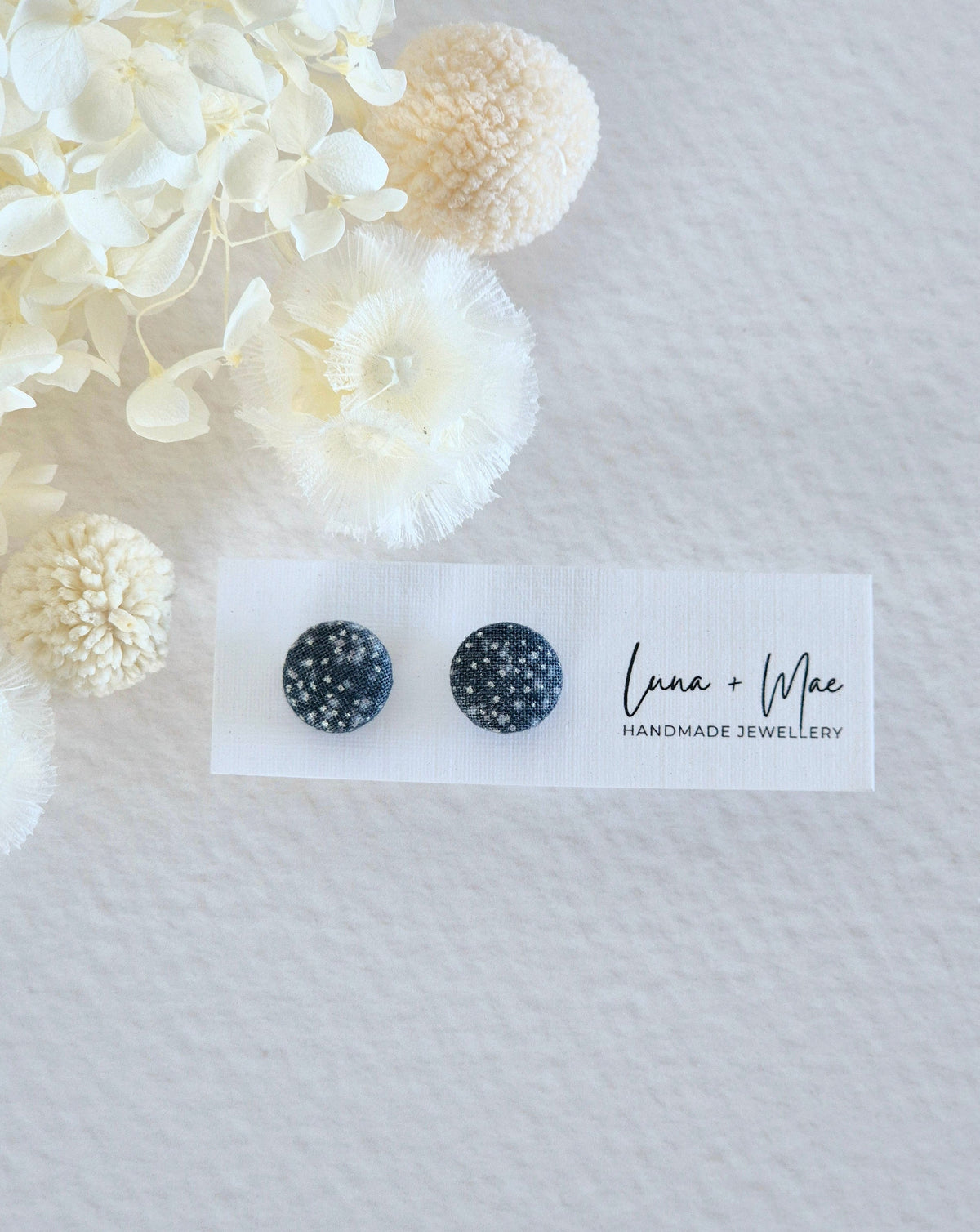 Fabric Midnight Stud Earrings