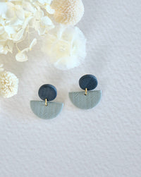 Luna Sage + Navy Dangle Earrings