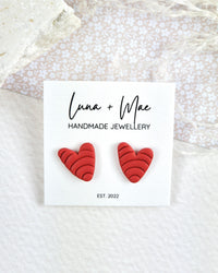Red Heart Stud Earring Luna + Mae