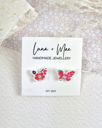 Butterfly Floral Stud Earrings Luna + Mae