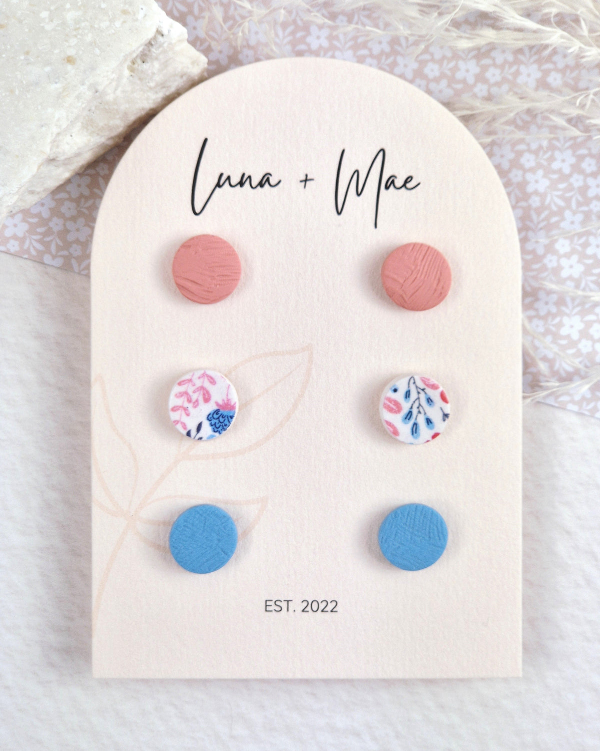 Floral Trio Stud Earring Set #1 Luna + Mae