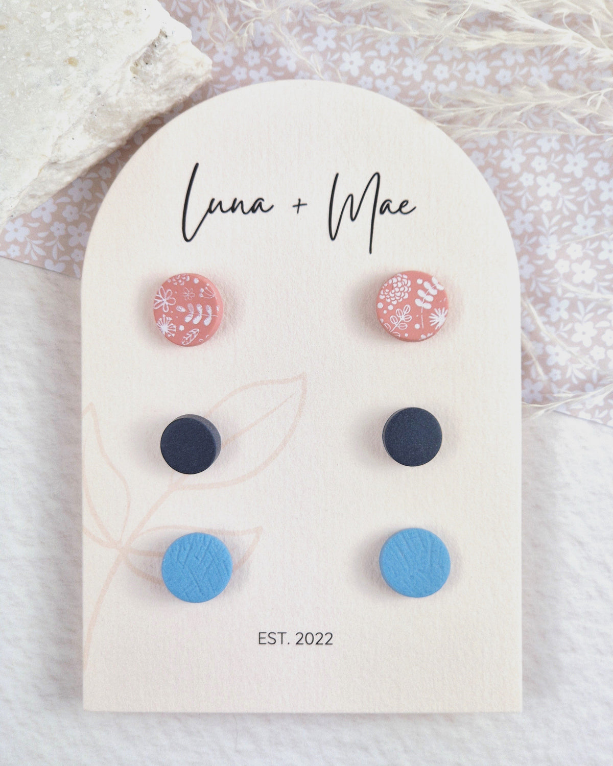 Floral Trio Stud Earring Set #3 Luna + Mae