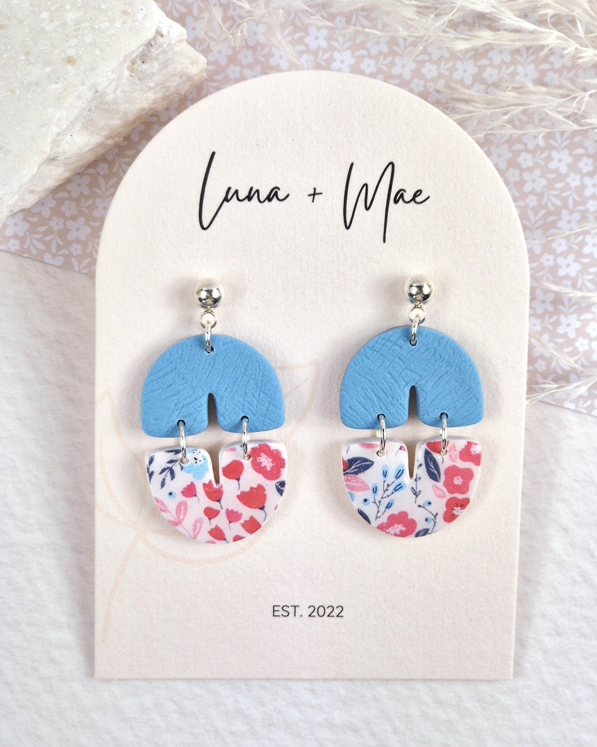 Floral U-Shaped Dangle Earrings Luna + Mae