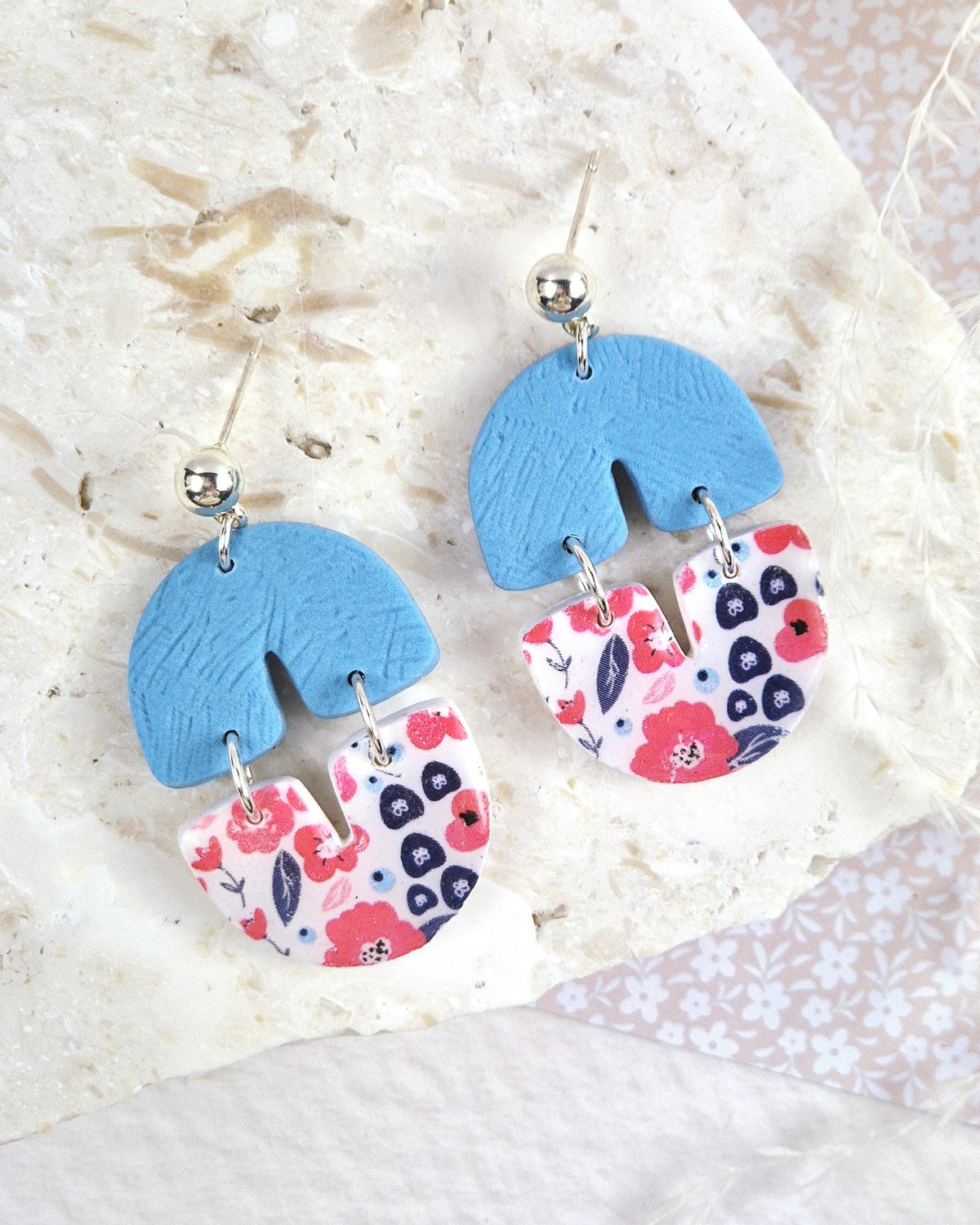 Floral U-Shaped Dangle Earrings Luna + Mae