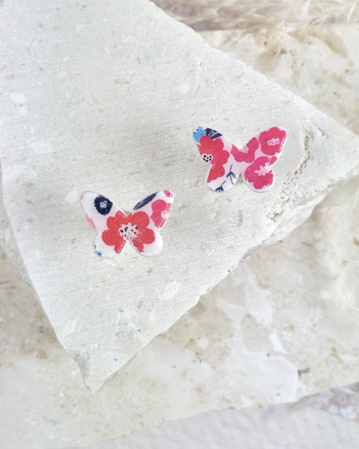 Butterfly Floral Stud Earrings Luna + Mae