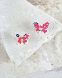 Butterfly Floral Stud Earrings Luna + Mae