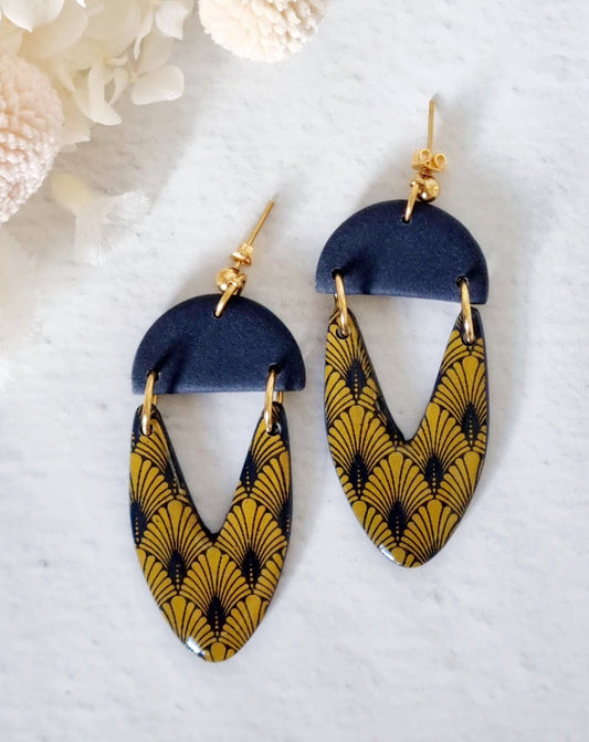 Timeless Navy Semi Circle Dangle - Luna + Mae