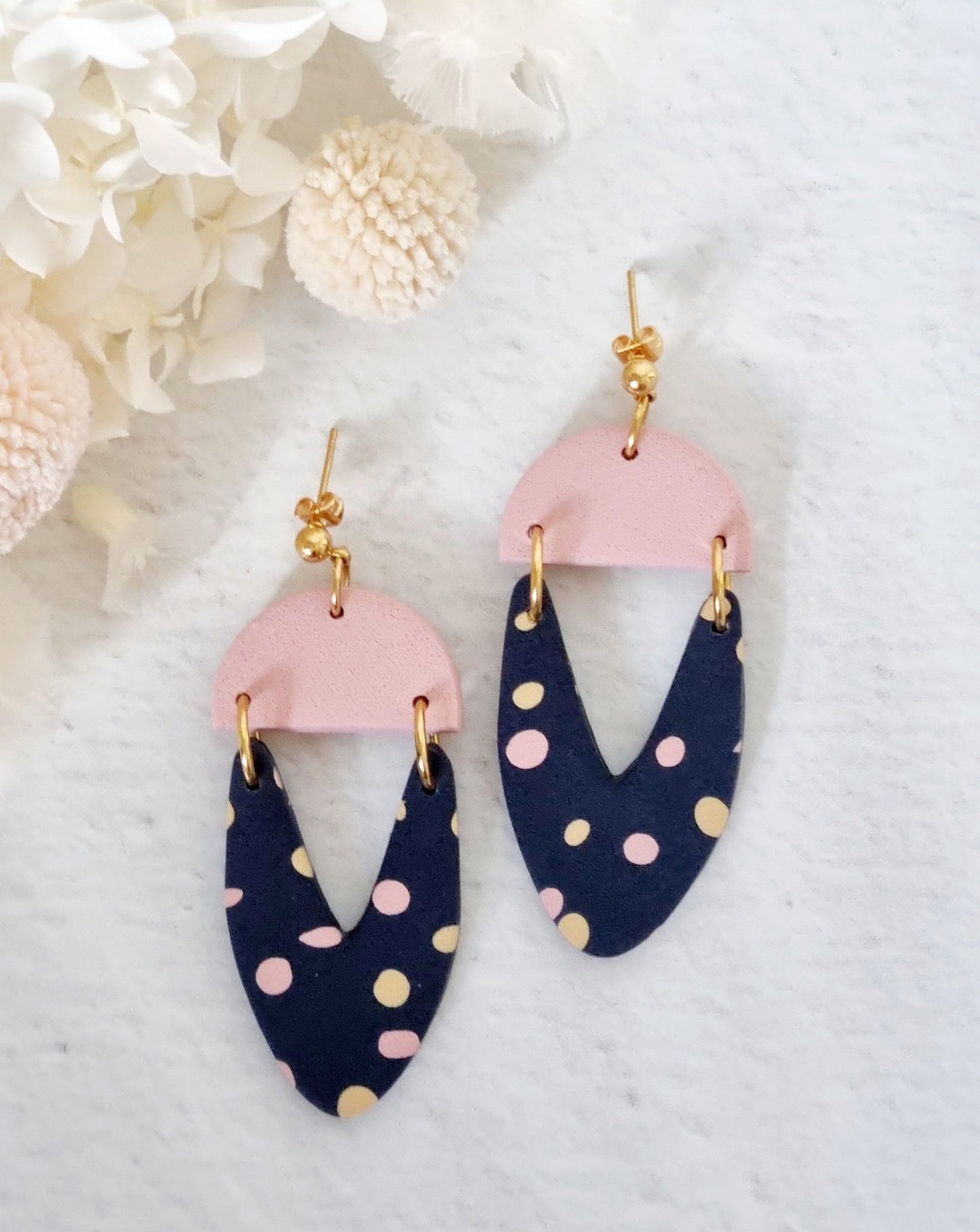 Timeless Pink Semi Circle Dangle - Luna + Mae