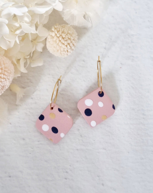 Timeless Pink Spot Hoop - Luna + Mae