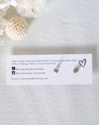 Rainbow Pink Dot Stud Earrings