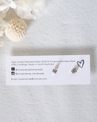 Rainbow Small Heart Stud Earrings