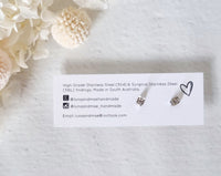 Fabric Grey Dandelion Stud - Luna + Mae