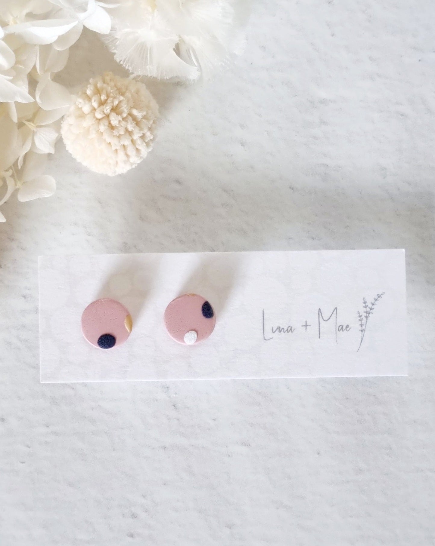 Timeless Pink Dot Tiny Stud - Luna + Mae