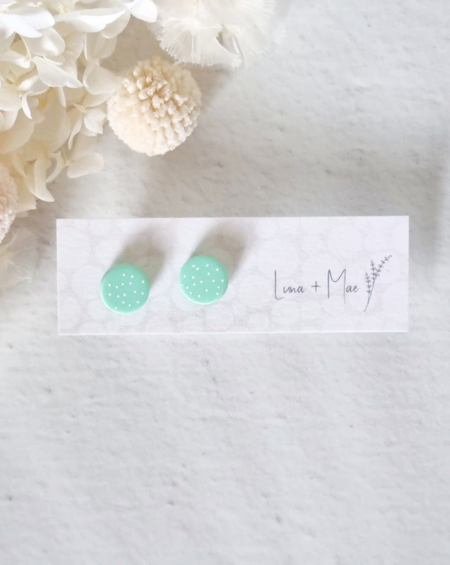 Rainbow Aqua Dot Stud - Luna + Mae