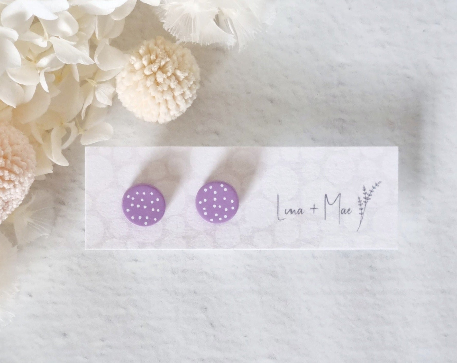 Rainbow Purple Dot Stud - Luna + Mae