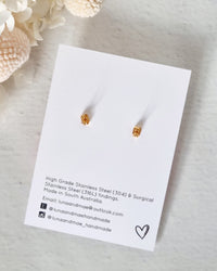 Garden Rose Pink + Gold Embossed Dangle Earrings