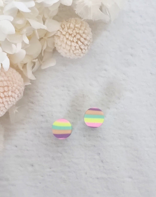 Rainbow Small Circle Stud - Luna + Mae