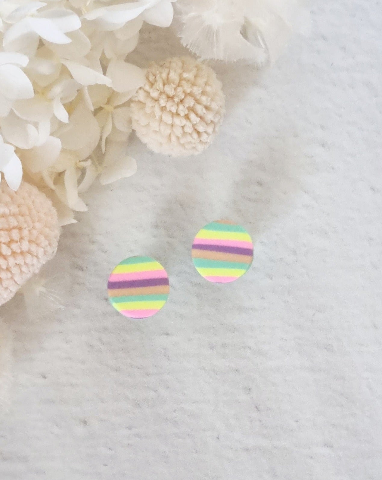 Rainbow Large Circle Stud - Luna + Mae