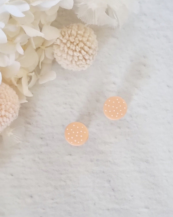 Rainbow Peach Dot Stud - Luna + Mae