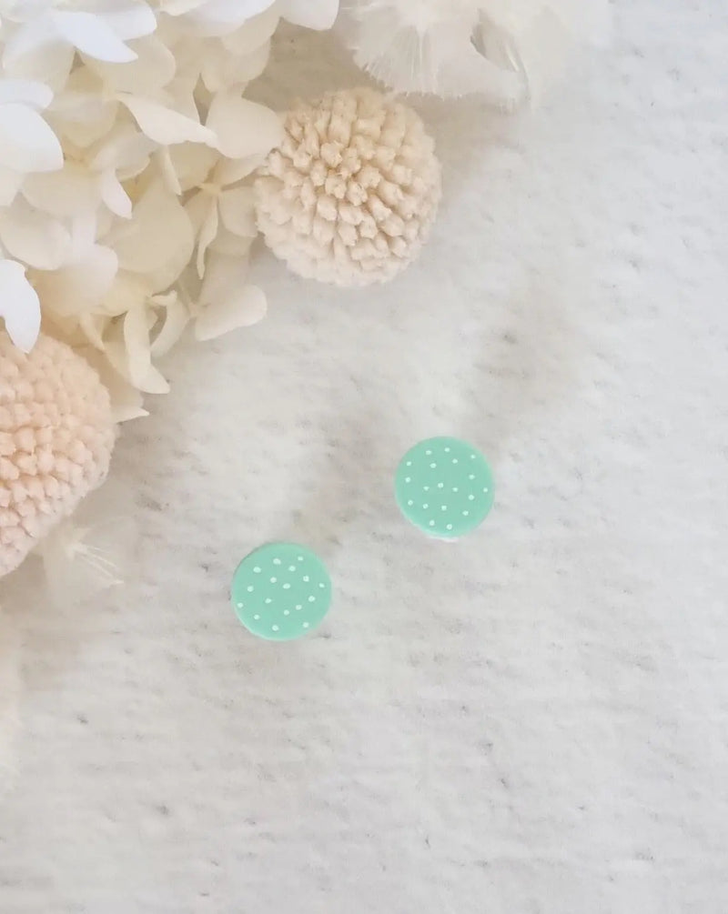 Rainbow Aqua Dot Stud - Luna + Mae