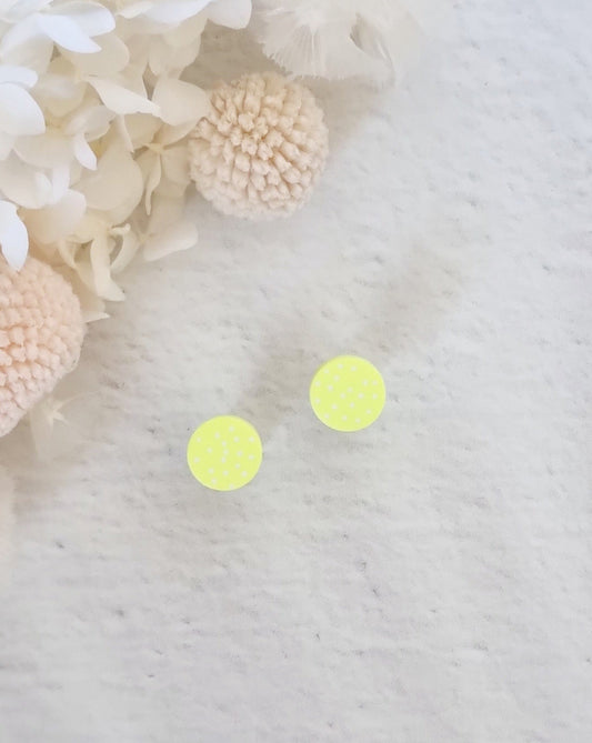 Rainbow Yellow Dot Stud - Luna + Mae