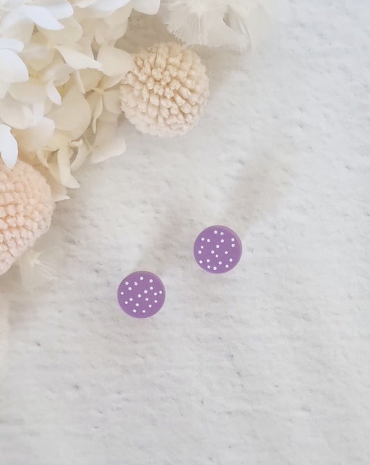 Rainbow Purple Dot Stud - Luna + Mae