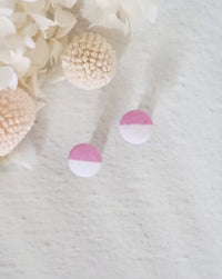 Fabric Pink Duo Stud - Luna + Mae