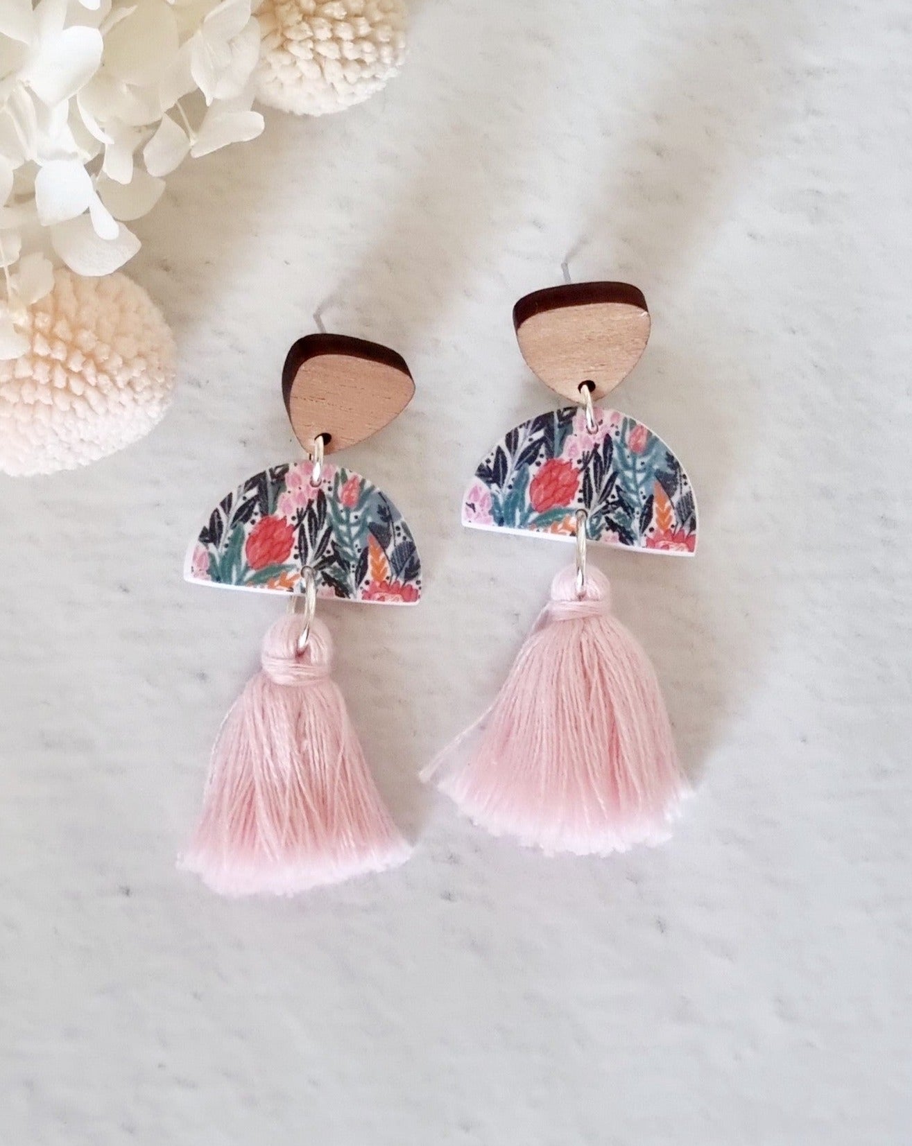 Tassel Garden Pale Pink Dangle