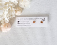 Bezel Teal Dot Rose Gold Stud Earrings