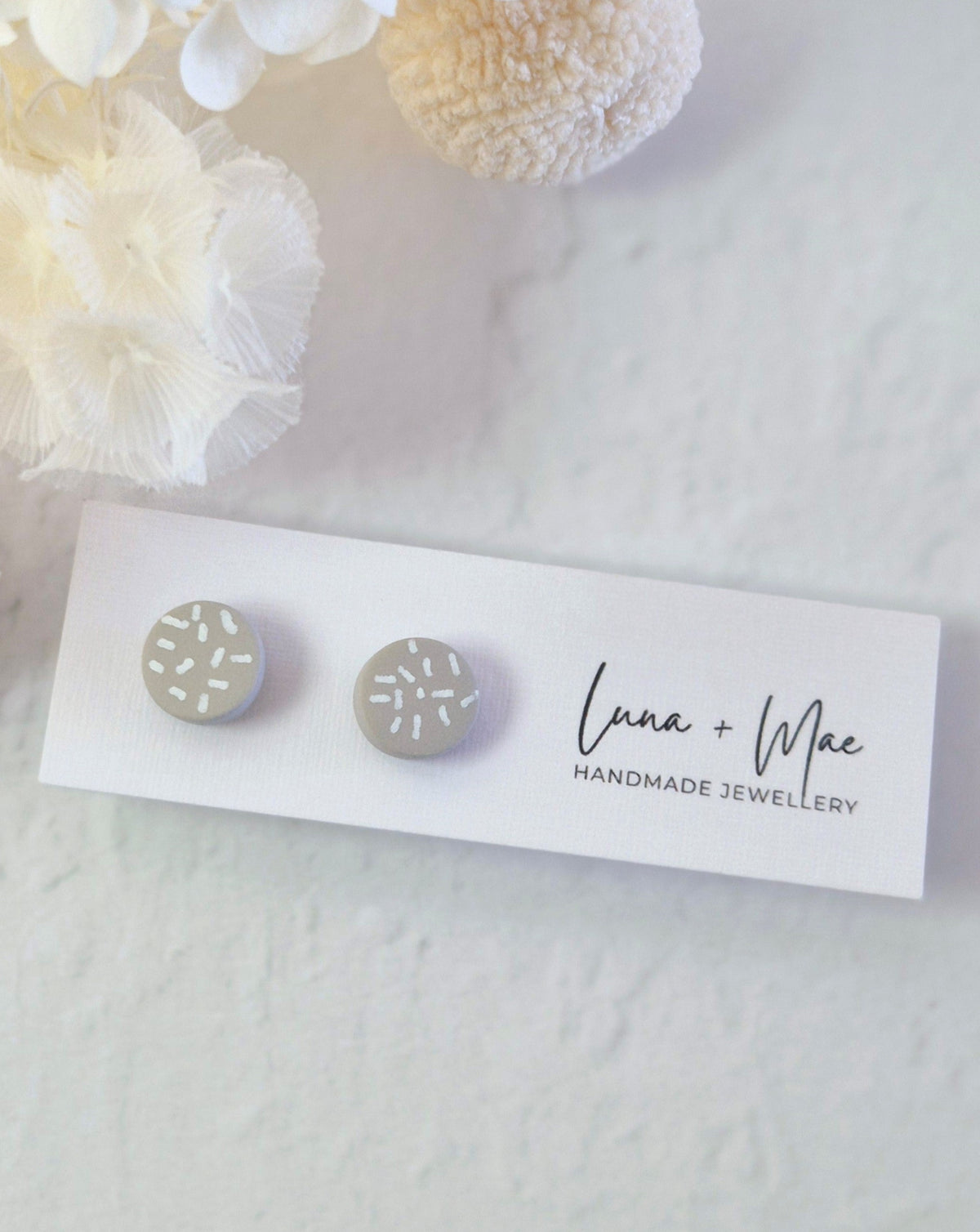 Tiny Stone Dash Stud Earrings