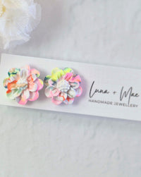 Flower Pink Sunrise Stud Earrings