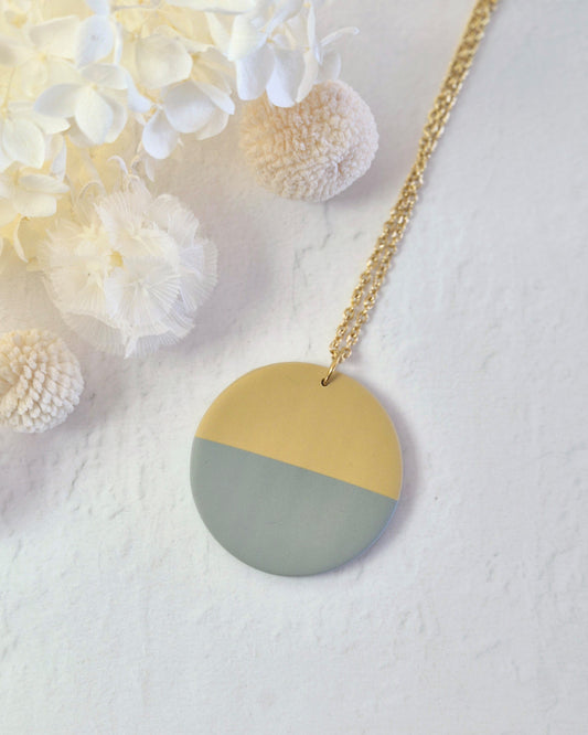 Luna Sage Green + Mustard Gold Necklace