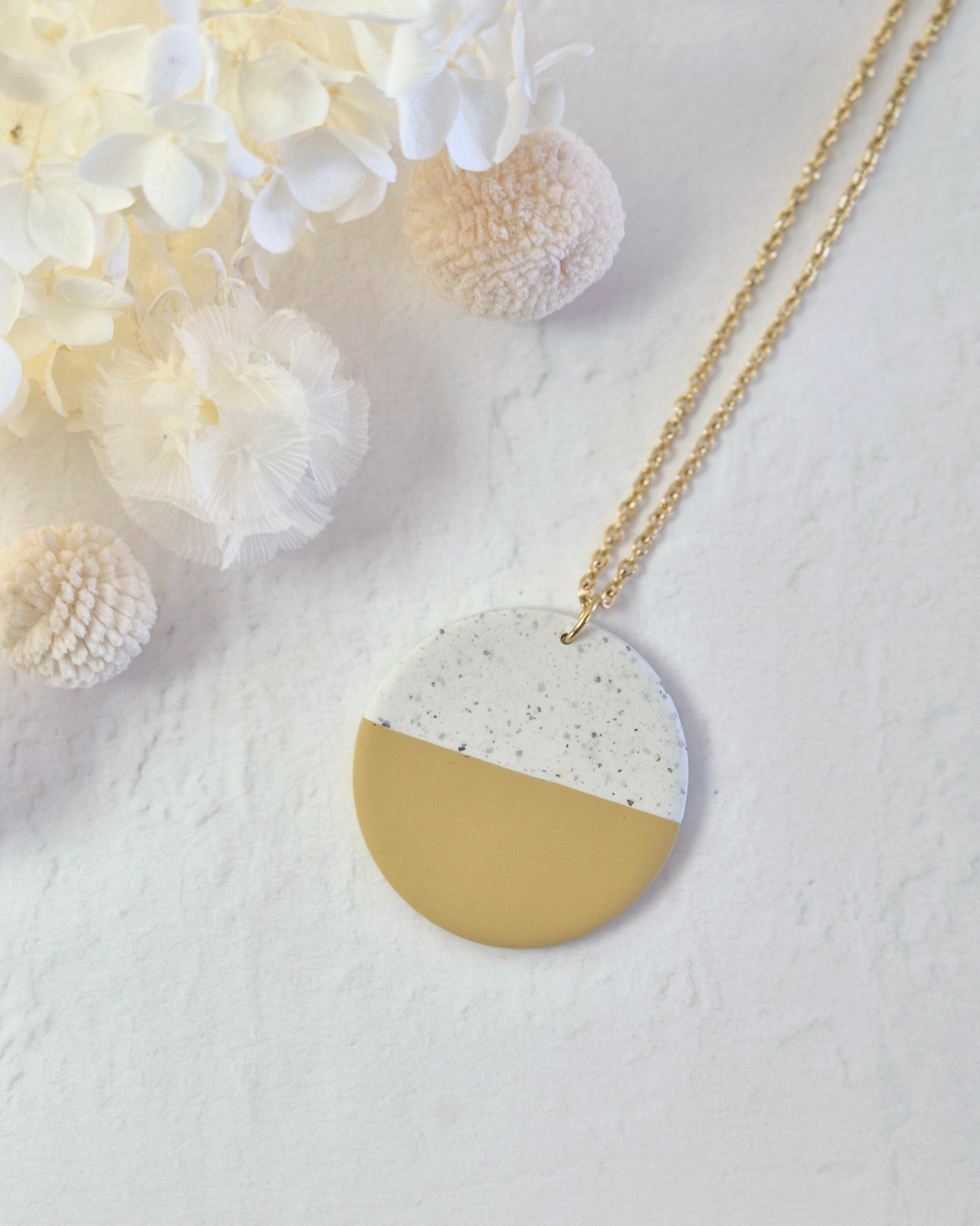 Luna Mustard + Granite Gold Necklace