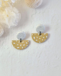 Luna Mustard + Granite Dangle Earrings