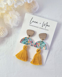 Tassel Jungle Mustard Dangle Earrings
