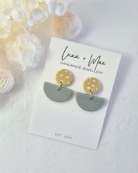 Luna Sage Green + Mustard Dangle Earring