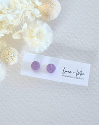 Tiny Purple Flower Stud Earrings