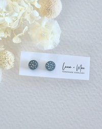 Tiny Grey Dash Stud Earrings