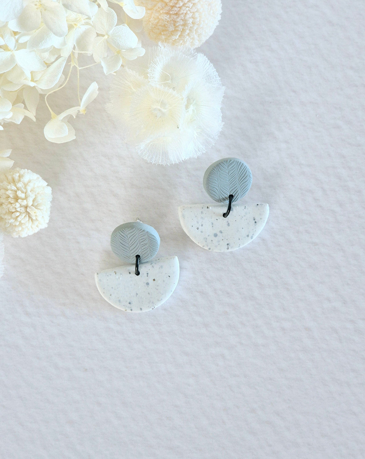 Luna Granite + Sage Green Dangle Earrings