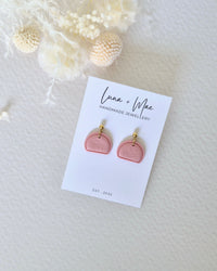 Garden Rose Pink Embossed Dangle Earrings