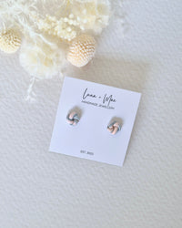 Garden Peach + Green Knotted Stud Earrings