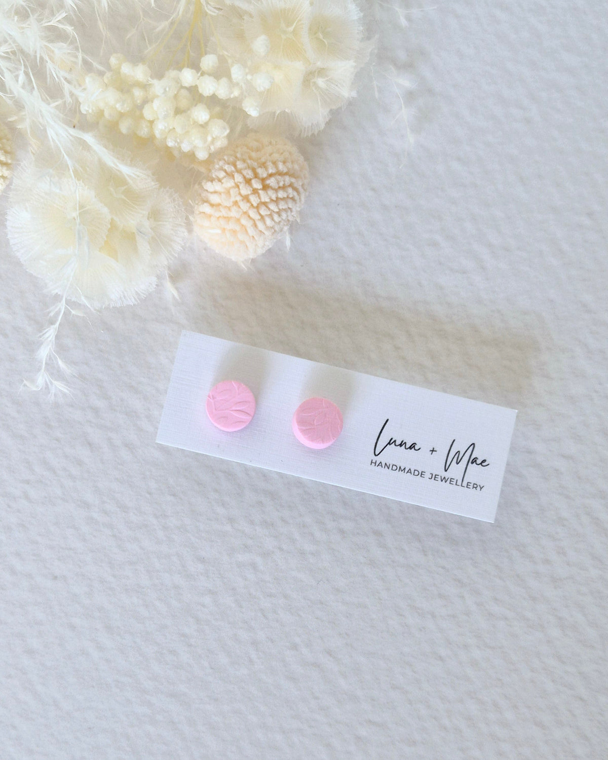 Tiny Pale Neon Floral Stud Earrings